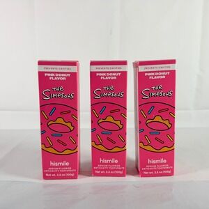 Hismile The Simpsons Pink Donut Toothpaste Pink 3.5 oz NEW Lot of 3